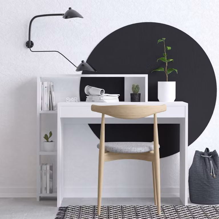 Skye Decor, Trella, scrivania, 100 % MELAMINE COATED SLIPBOARD, bianco, 95 x 45 x 117 cm
