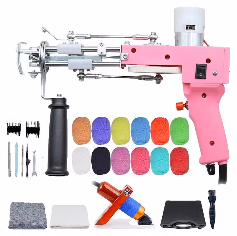 Pistola per tufting, funzionalità 2 in 1, velocità regolabile, rosa