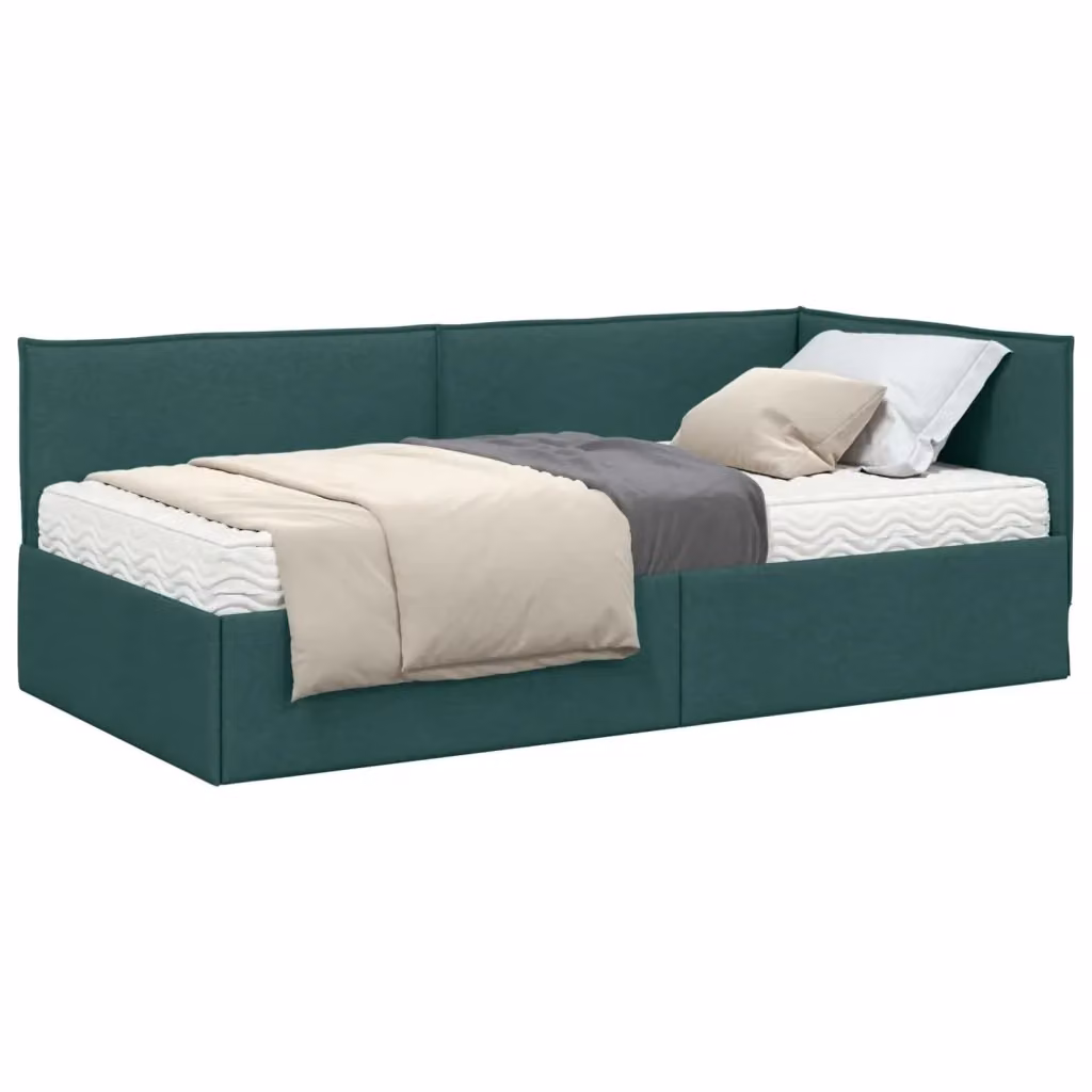 Letto Angolare Moderno vidaXL con Materasso in Schiuma Verde, L/P/H: 200 x 90 x 339 cm – 2