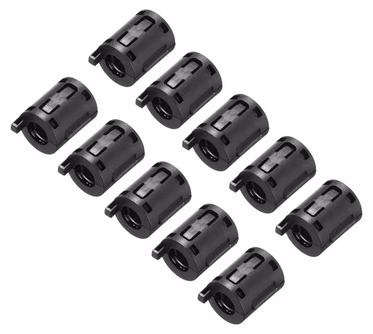 Clip per cavi a anello di ferrite, 7 mm, confezione da 10 pezzi, per la riduzione delle interferenze elettromagnetiche