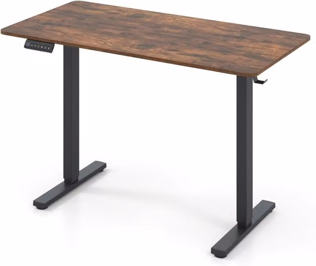 Scrivania elettrica ergonomica regolabile in altezza con motore elettrico e piano in MDF laminato marrone opaco DESIGN IN – 1