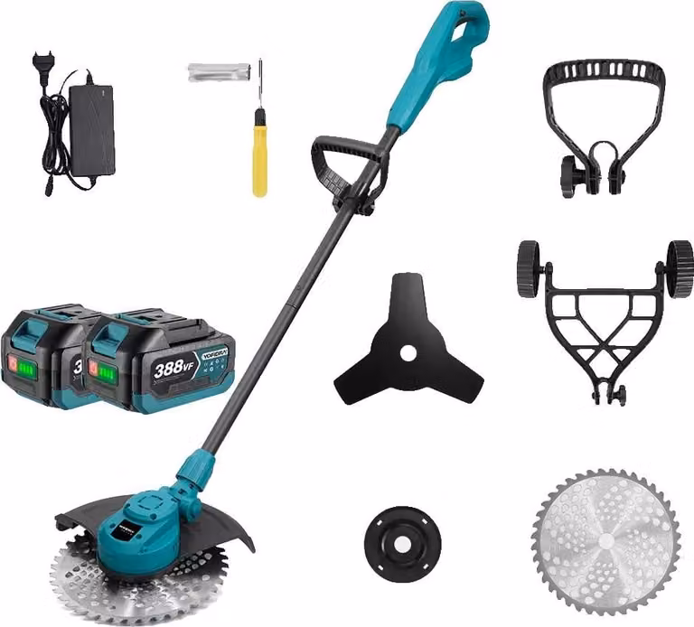 Tagliaerba, motore brushless, diverse opzioni di taglio, 2 batterie