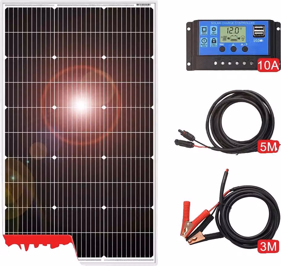Pannello solare, potenza in uscita 100 W, silicio monocristallino, kit rigido da 100 W
