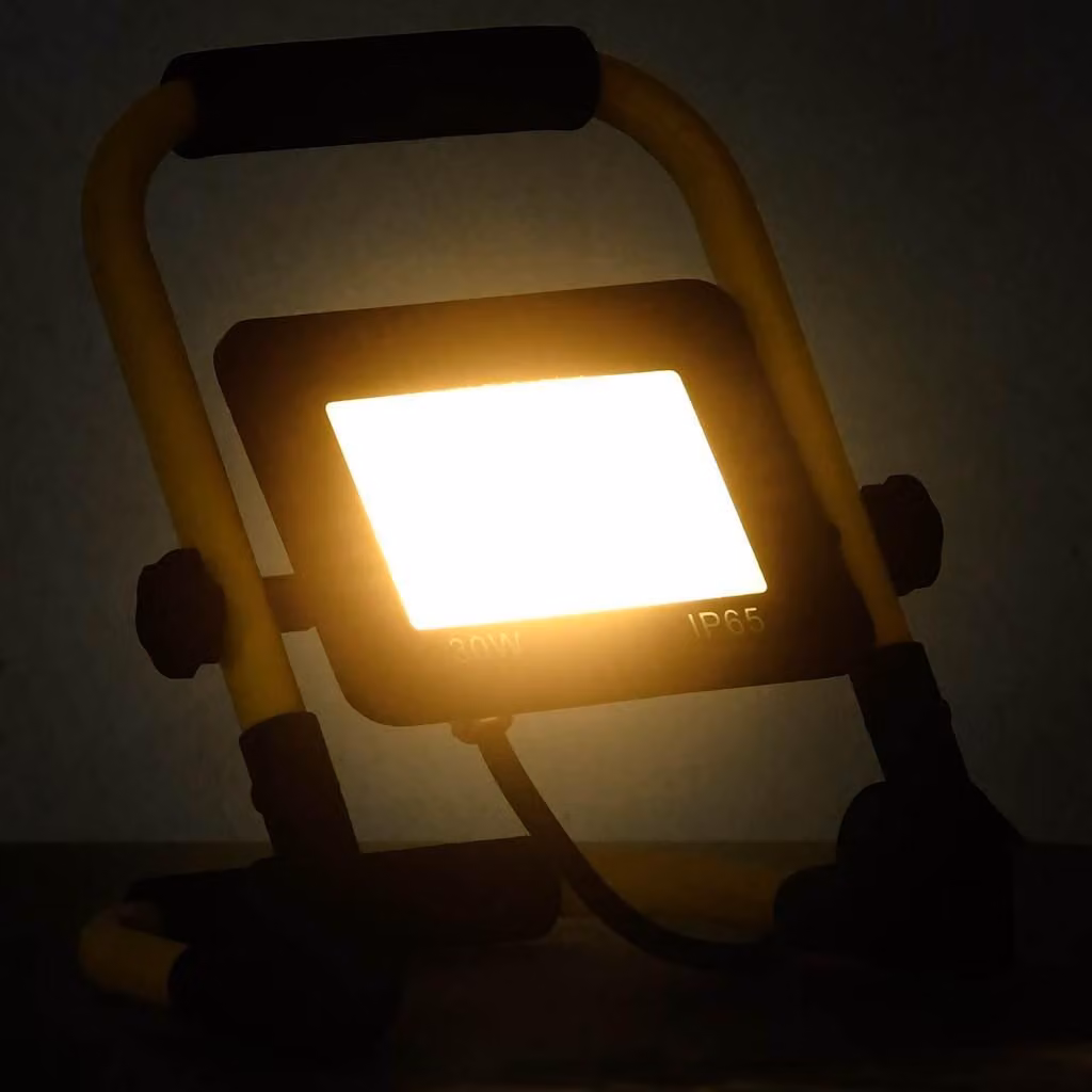 vidaXL Proiettore LED con maniglia 30 W bianco caldo