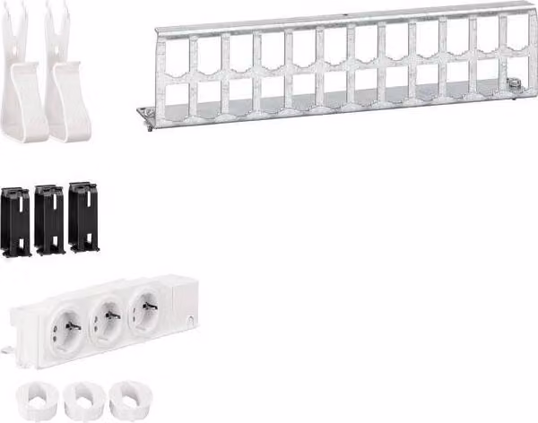 HAGER Kit multimediale con UM00M4 3xpresa di corrente, Patch-Panel RJ45