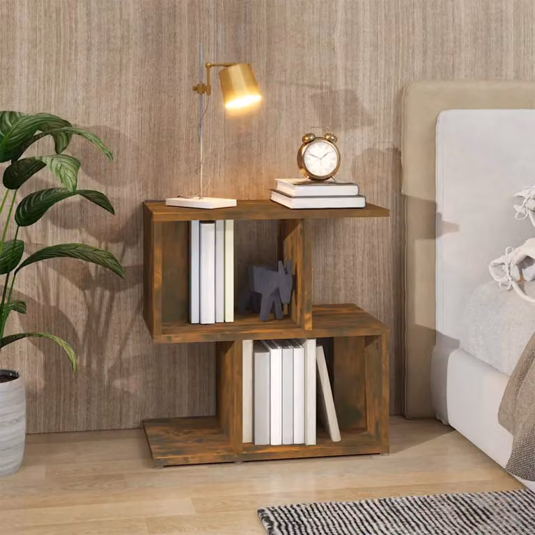 Comodino moderno vidaXL in legno Rovere Fumo, sospeso, L: 50 cm, P: 30 cm, H: 51,5 cm