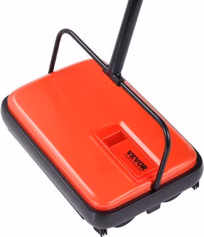 Spazzola per tappeti manuale VEVOR con contenitore della polvere da 300 ml, colore rosso, per peli di animali domestici