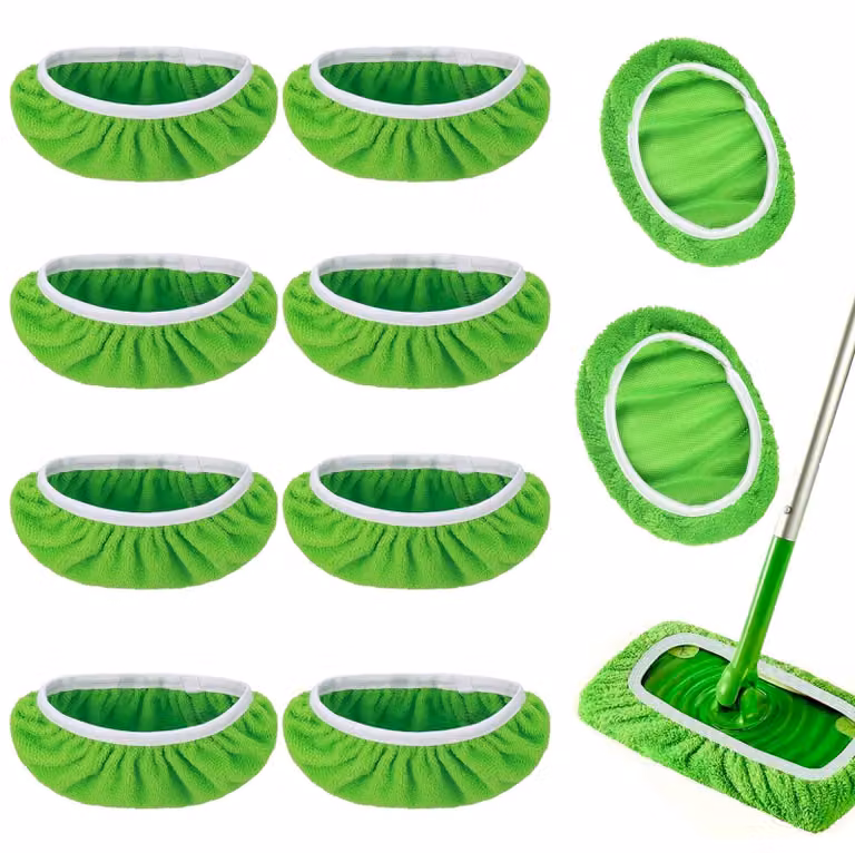 Confezione da 10 panni lavabili per la pulizia dei pavimenti, compatibili con Swiffer, dimensioni 25,4 x 11,5 cm