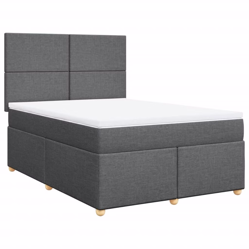 Giroletto a Molle con Materasso Grigio Scuro 140x190 cm Tessuto