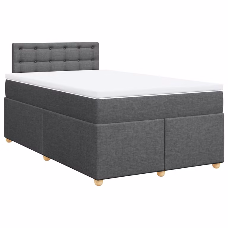 Giroletto a Molle con Materasso Grigio Scuro 120x190cm Tessuto