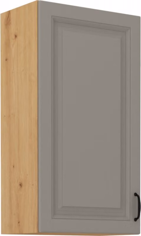 Armadietto superiore alto SOPHIA - larghezza 50 cm, grigio chiaro / rovere artisan