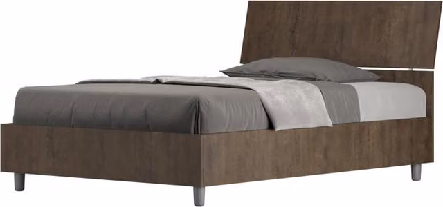 BS COM Letto una piazza e mezza contenitore 120x200 testata inclinata noce