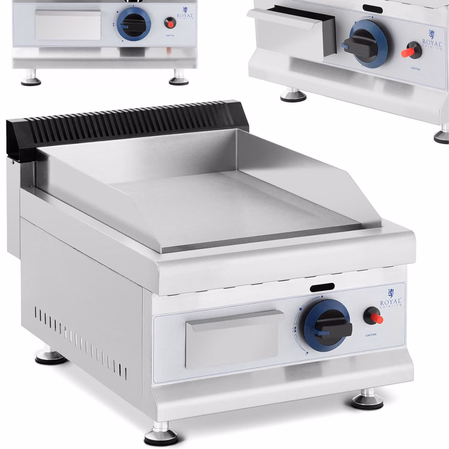 Expondo Royal Catering Barbecue a gas - 35 x 40 cm - liscio - 3.000 W - Propano/Butano - 0,03 bar