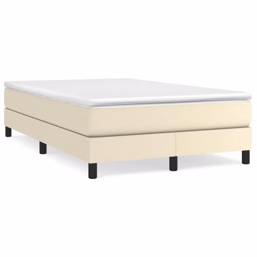 Letto Ibrido con Giroletto a Molle e Materasso vidaXL in Similpelle Beige e Bianco L/P: 120 x 200 cm – 2
