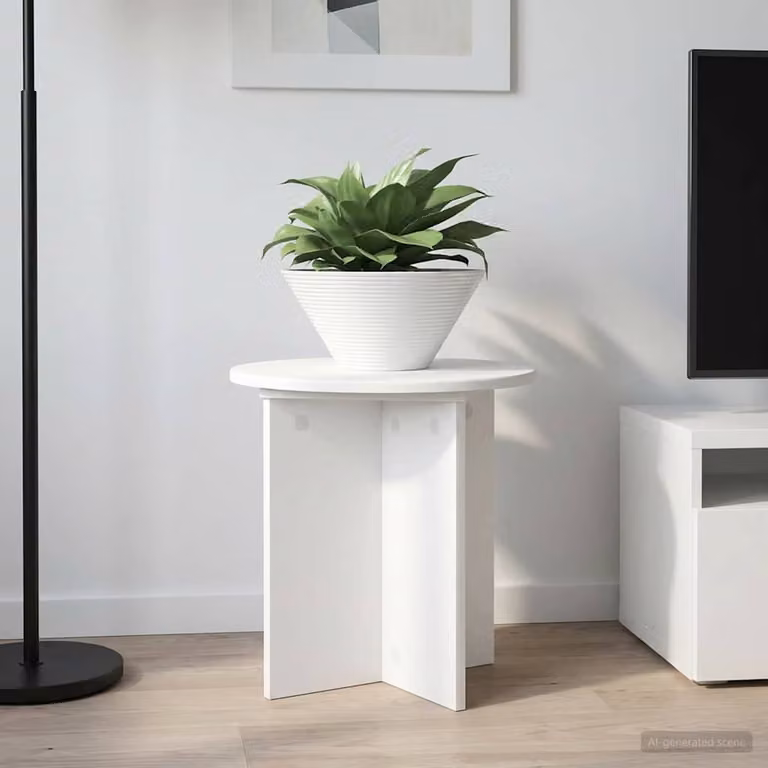 Set di 2 supporti per piante vidaXL in legno MDF bianco, design moderno, L/P/H: 40 x 40 x 60 cm
