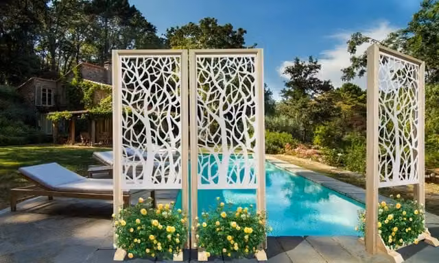 Signorbit Paravento Modulabile FORESTA in Legno e PVC Bianco L 70 cm x H 190 cm