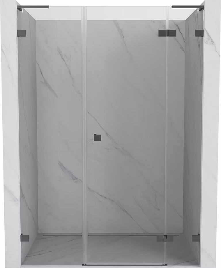 Mexen Lunar L porte doccia a battente destre 130 cm, trasparente, canna di fucile - 834SL-130-050-95-00-P