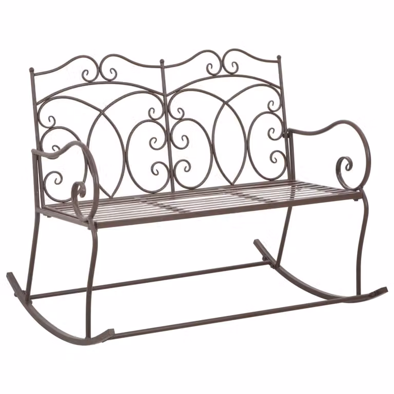 The Living Store Panca da giardino 104 cm in ferro marrone antico