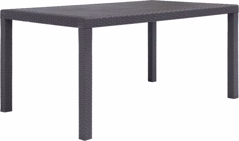 vidaXL Tavolo da giardino marrone 150 x 90 x 72 cm in plastica effetto rattan