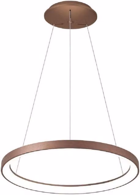 Trade Shop - Lampadario Pendente Led 42 W Cct Lampada Sospensione Circolare 58cm Luci Ufficio - Marrone