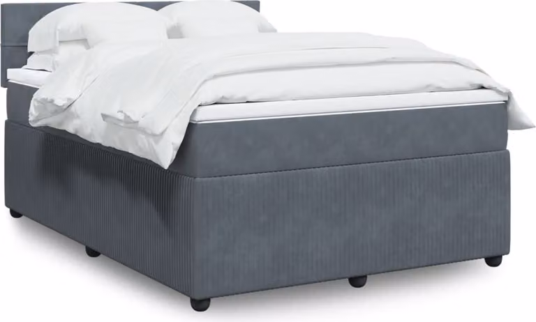 Maison Exclusive - Giroletto a Molle con Materasso Grigio Scuro 140x200 cm Velluto