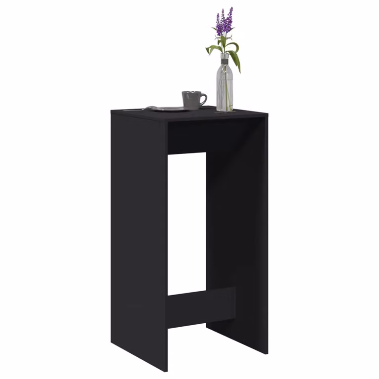 vidaXL Tavolo da Bar Moderno Nero in Legno Multistrato e MDF, L/P/H: 51 x 50 x 103,5 cm