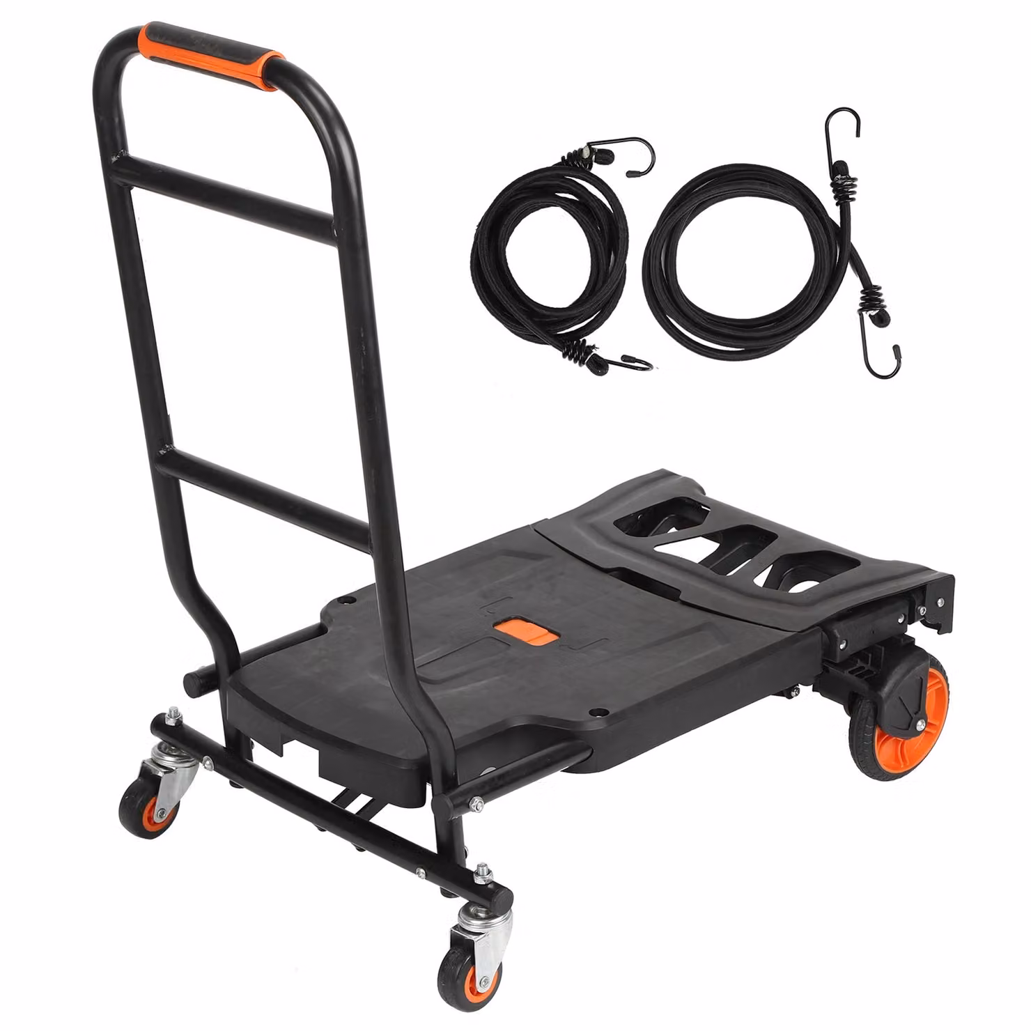 Carrello da trasporto multifunzionale pieghevole 70×45×85 cm - Carrello a piattaforma portatile con 2 cinghie, capacità di carico fino a 180 kg, per uso domestico