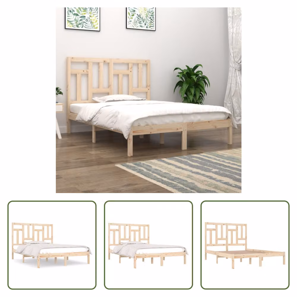 The Living Store Letto in legno massiccio 135x190 cm