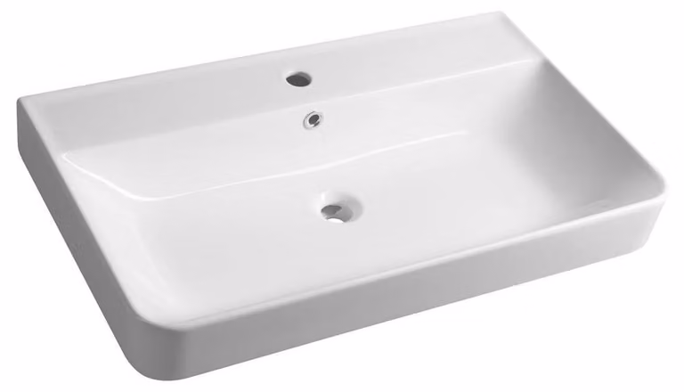 Sapho Gali - Lavabo 80x48 cm, con sfioratore, foro per rubinetto, bianco TU0174