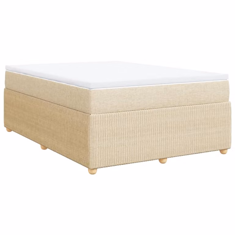 Giroletto a Molle con Materasso Crema 140x200 cm in Tessuto