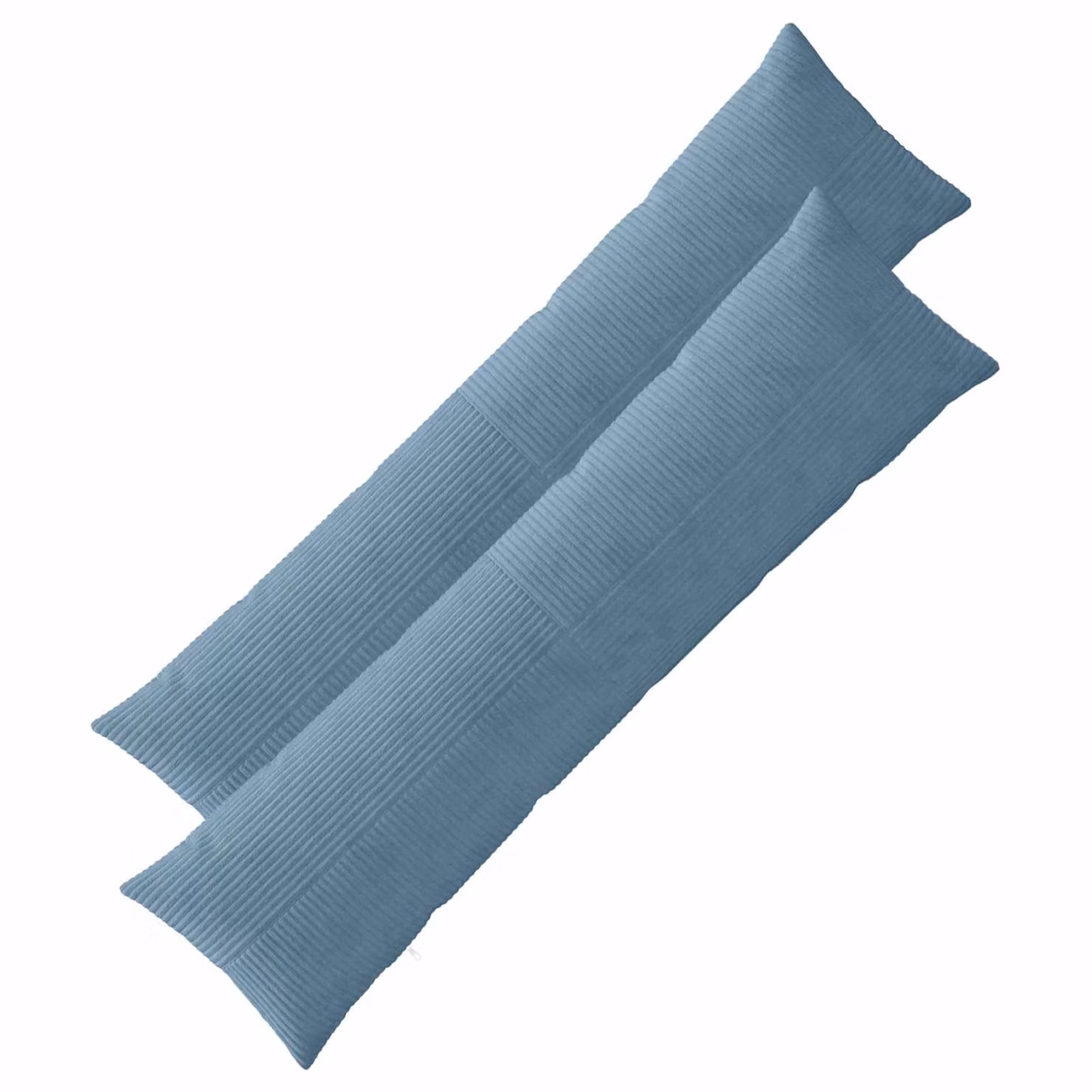Set di 2 federe vidaXL ALMELO blu in velluto a coste, L 145 cm x P 40 cm