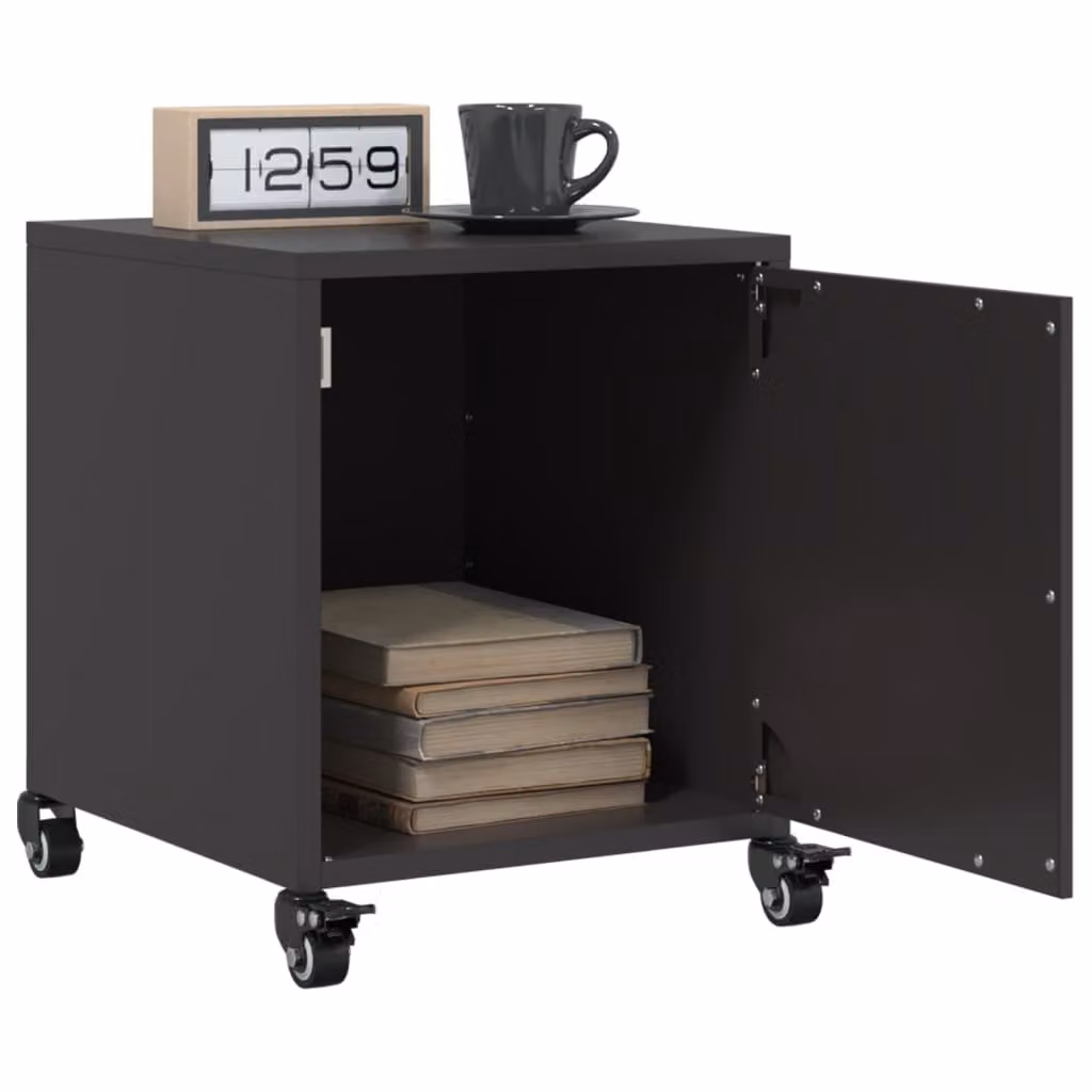Set di 2 comodini vidaXL neri in metallo opaco L/P/H: 36 x 39 x 43,5 cm