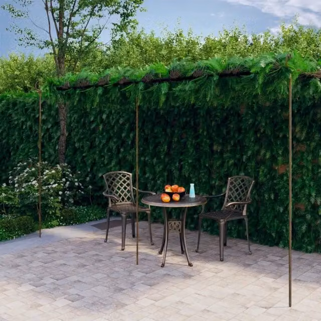 Pergolato da giardino MERCATOXL in metallo colore marrone antico L: 6 m, P: 3 m, H: 2,5 m