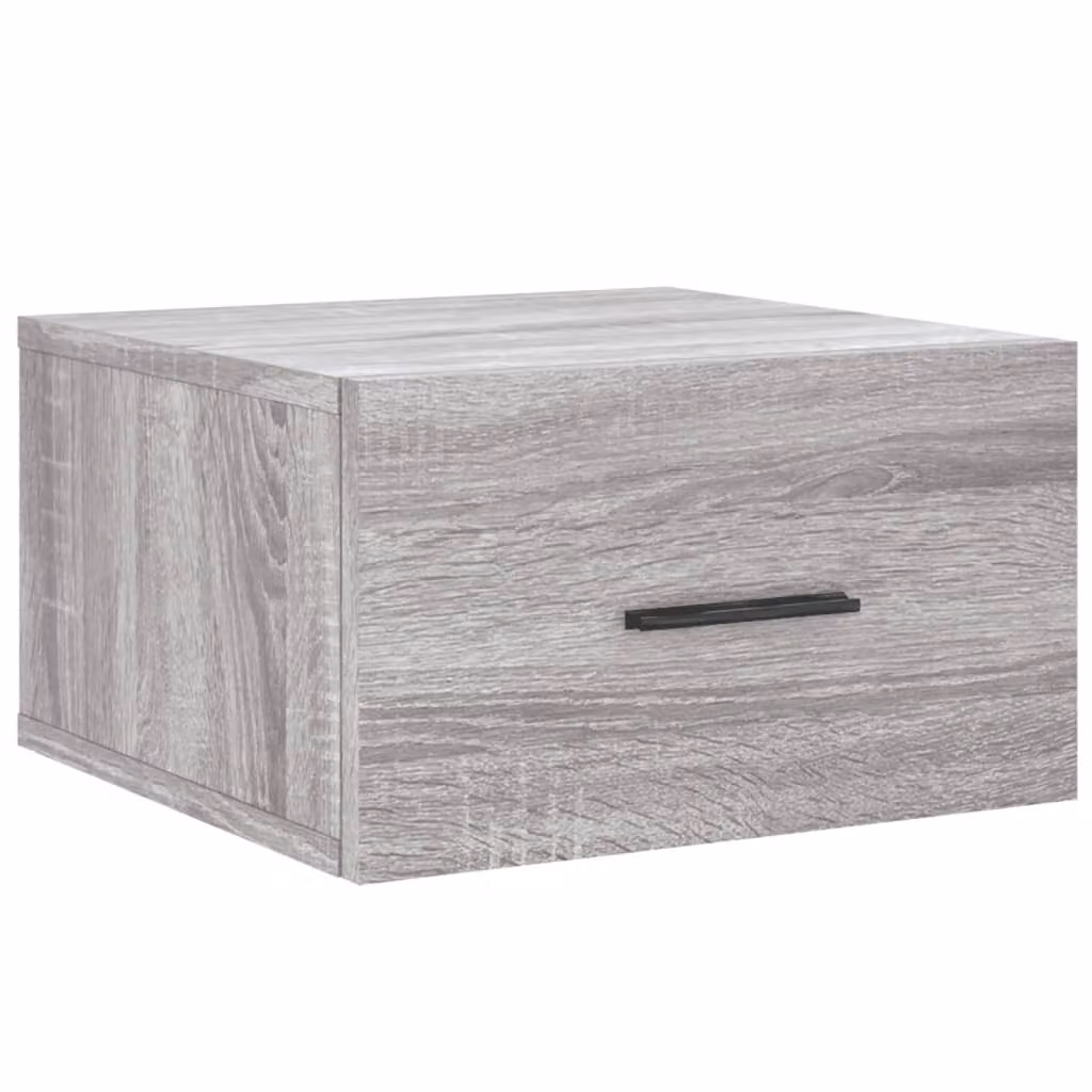 Comodino a Muro Grigio Sonoma 35x35x20 cm