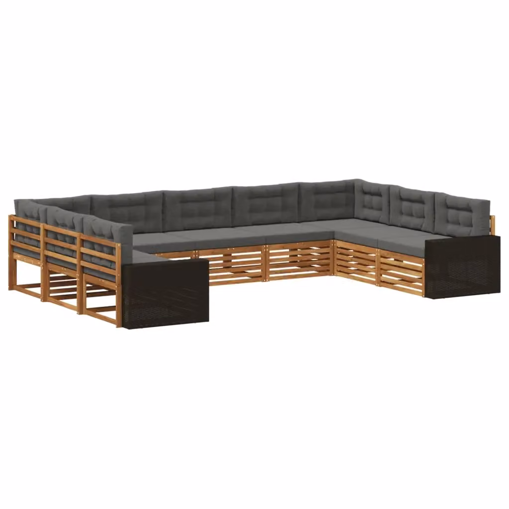 Set di divani da esterno vidaXL in legno di acacia con cuscini, beige e antracite – 2
