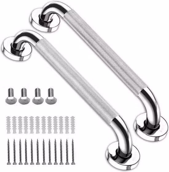 Supporto per bagno antiscivolo, 30 cm, argento