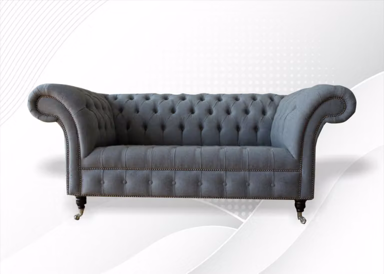 Chesterfield 2 Sitzer Wohnzimmer Modern Grau Couchen Sofa Kreative Möbel Stoff