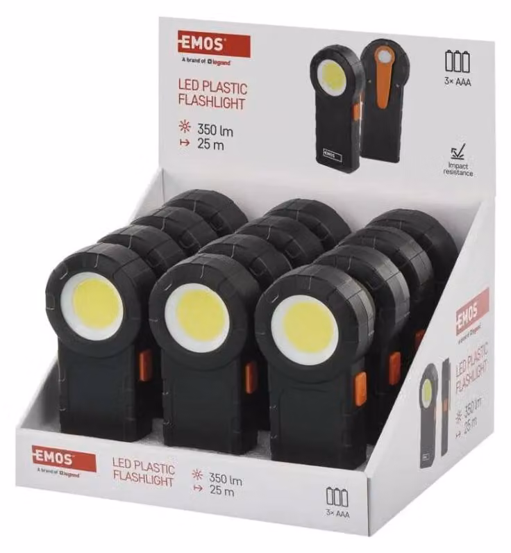 CB Elektro COB LED, plastica, 3× AAA