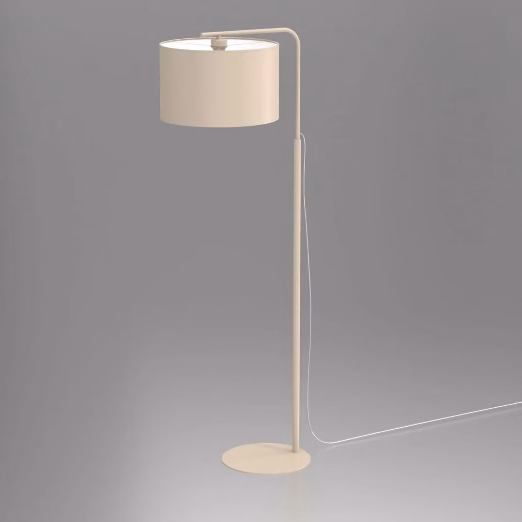 Lampada da terra Arden Luminex in metallo beige con paralume in tessuto cilindrico, E27, H: 151 cm, L: 40 cm, P: 40 cm – 2