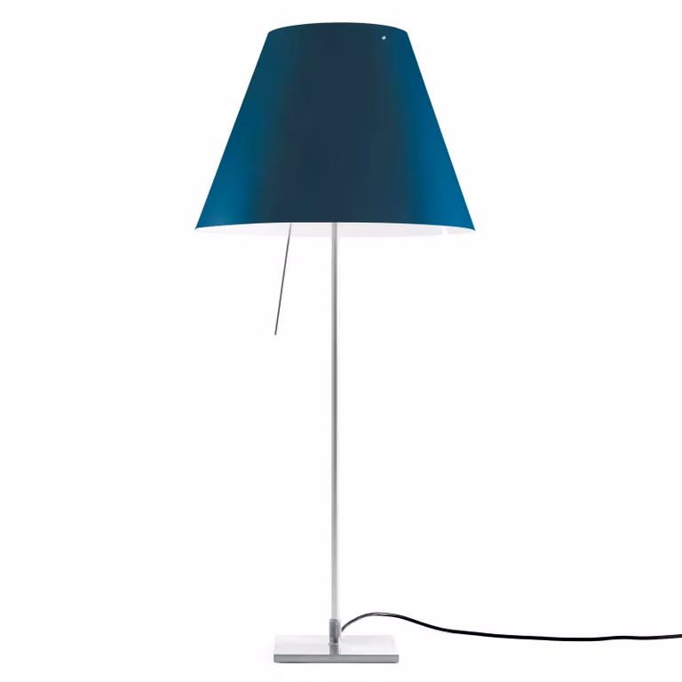 Luceplan Lampada da tavolo Costanza, Blu, Soggiorno / Sala da pranzo, Alluminio, Design, Lampada da tavolo