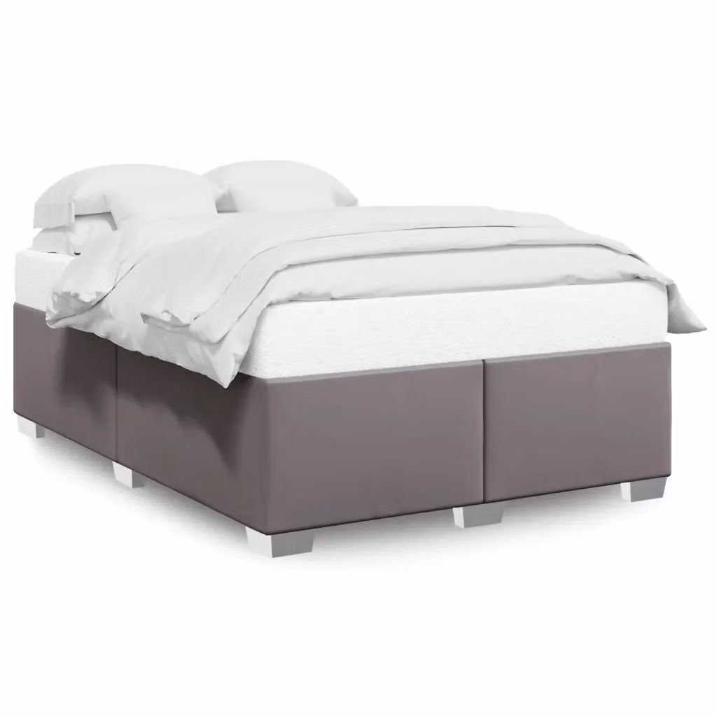 Giroletto vidaXL in similpelle grigia con struttura in legno e doghe fisse L/P: 140 x 190 cm – 2