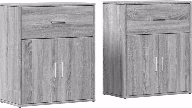 Credenze 2 pz | Madia | Buffet da pranzo | Armadio da pranzo Grigio Sonoma 60x31x70 cm in Legno Multistrato