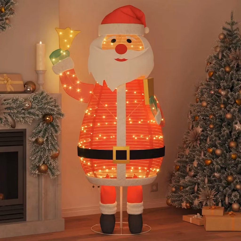 Decorazione natalizia Babbo Natale con LED vidaXL, Bianco e Rosso, L: 100 cm, H: 180 cm – 2