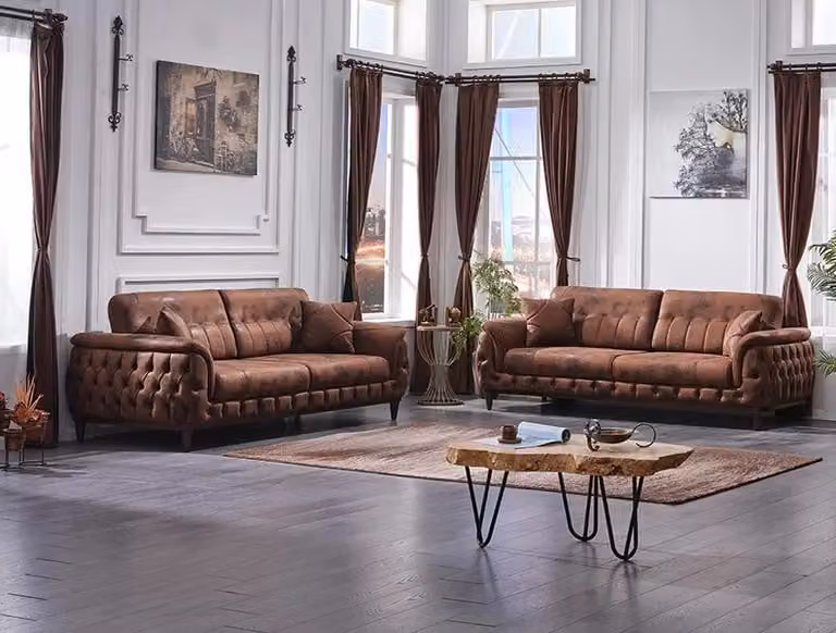Sofagarnitur 2x Sofa Dreisitzer Couchen Wohnzimmer Modern Design Möbel