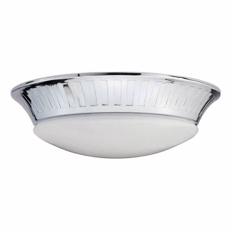 Plafoniera rotonda Whitby, cromo lucido e bianco, 1xGX53x9W, metallo, dimensioni: 12x39,2x39,2 cm, IP44, Elstead