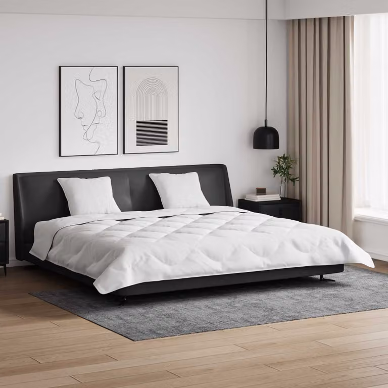 Set di Piumone e 3 Cuscini vidaXL Bianco in Microfibra e Piuma d'Oca Extra Warm