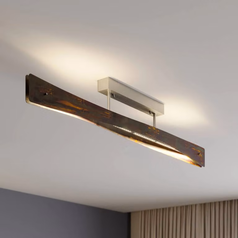Plafoniera a LED Lian Quitani, dimmerabile, Marrone / Ruggine, Soggiorno / Sala da pranzo, Alluminio, Design, Plafoniera LED