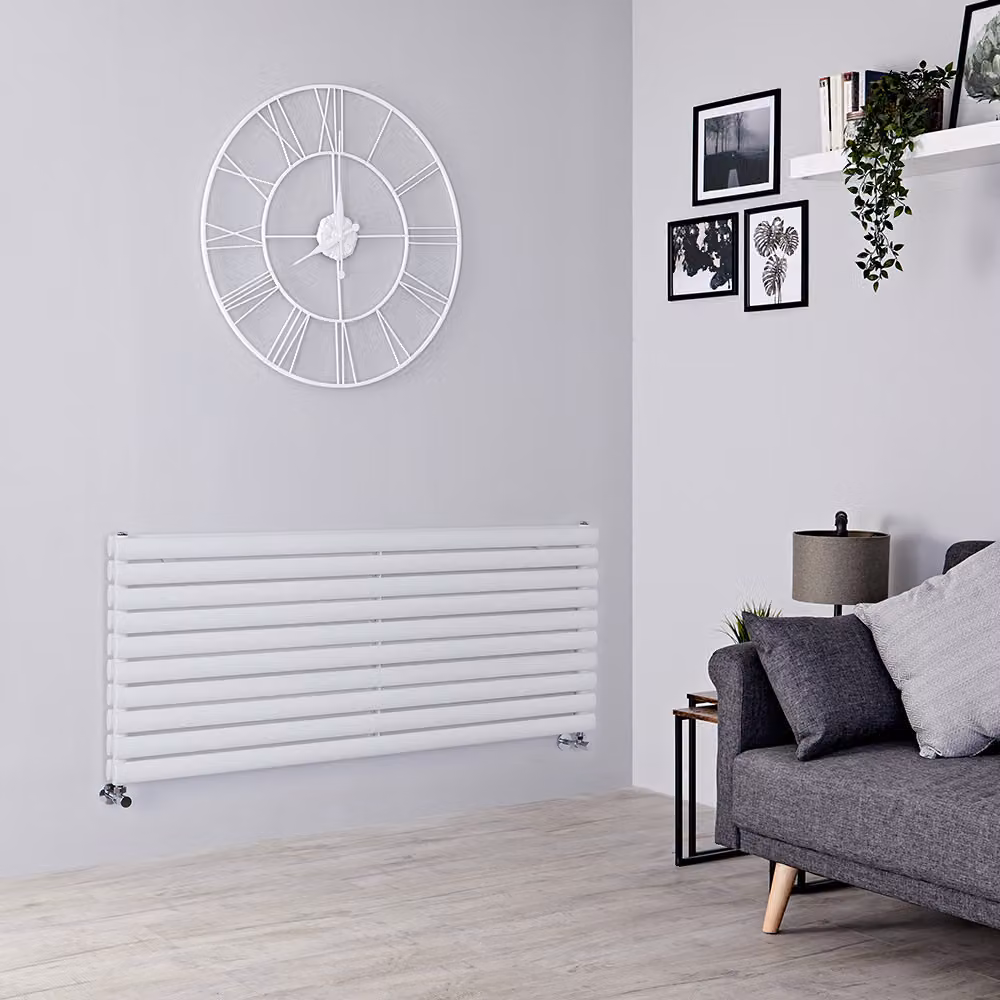 Radiatore di Design Orizzontale - Pannello Doppio - 590mm x 1400mm - Bianco - Revive