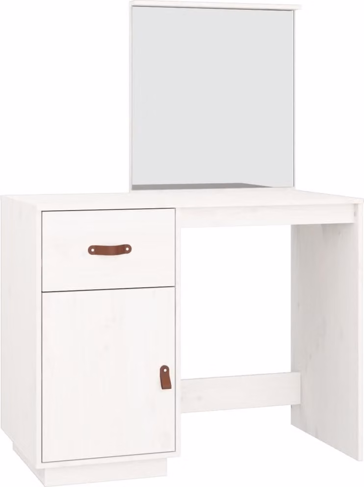Toeletta Bianca 95x50x134 cm in Legno Massello di Pino