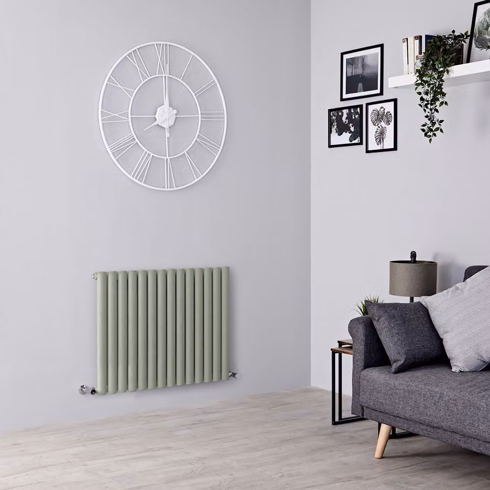 Radiatore di Design Orizzontale  Verde (Sage Leaf Green) -  635mm x 826mm  - Pannello Singolo  - Revive